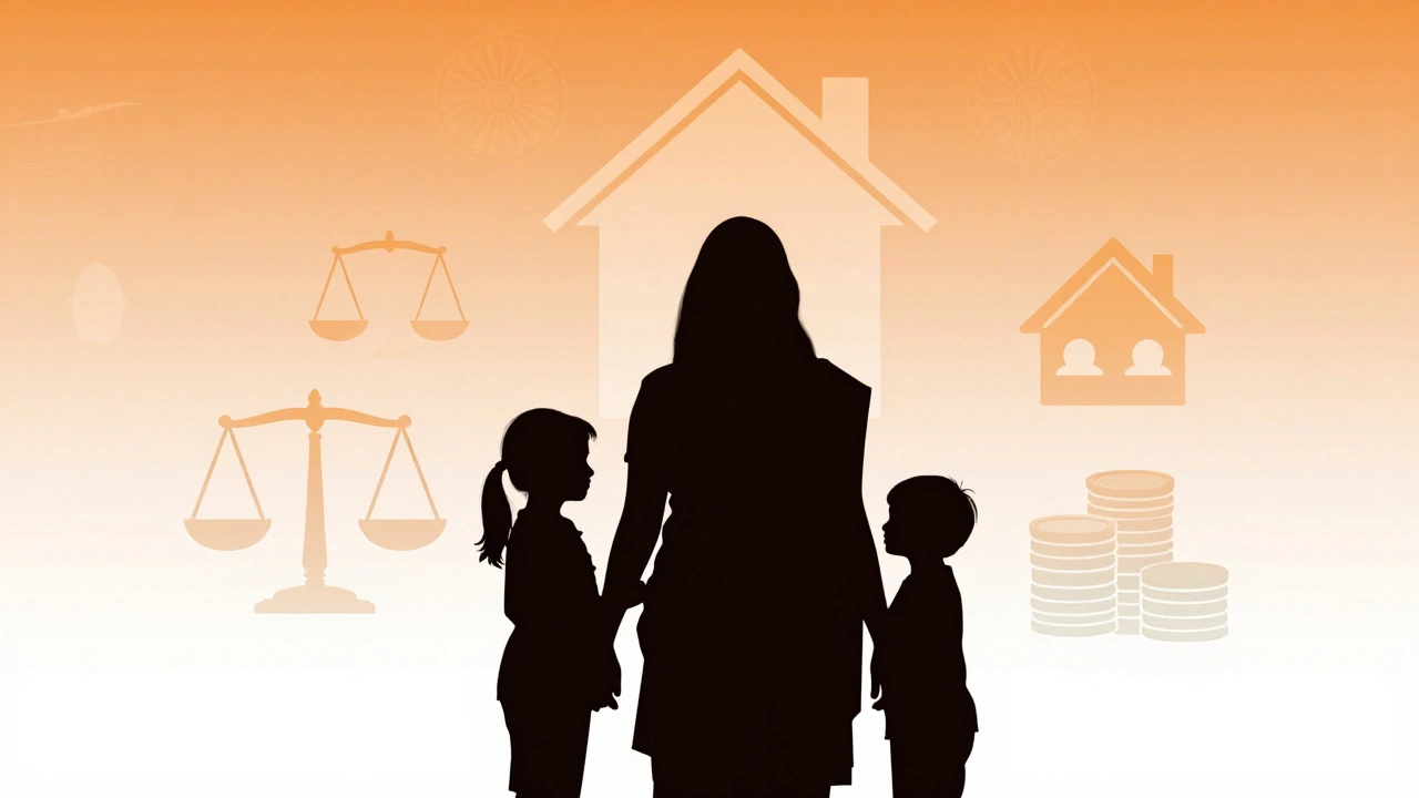 Conceptual illustration of women's legal rights