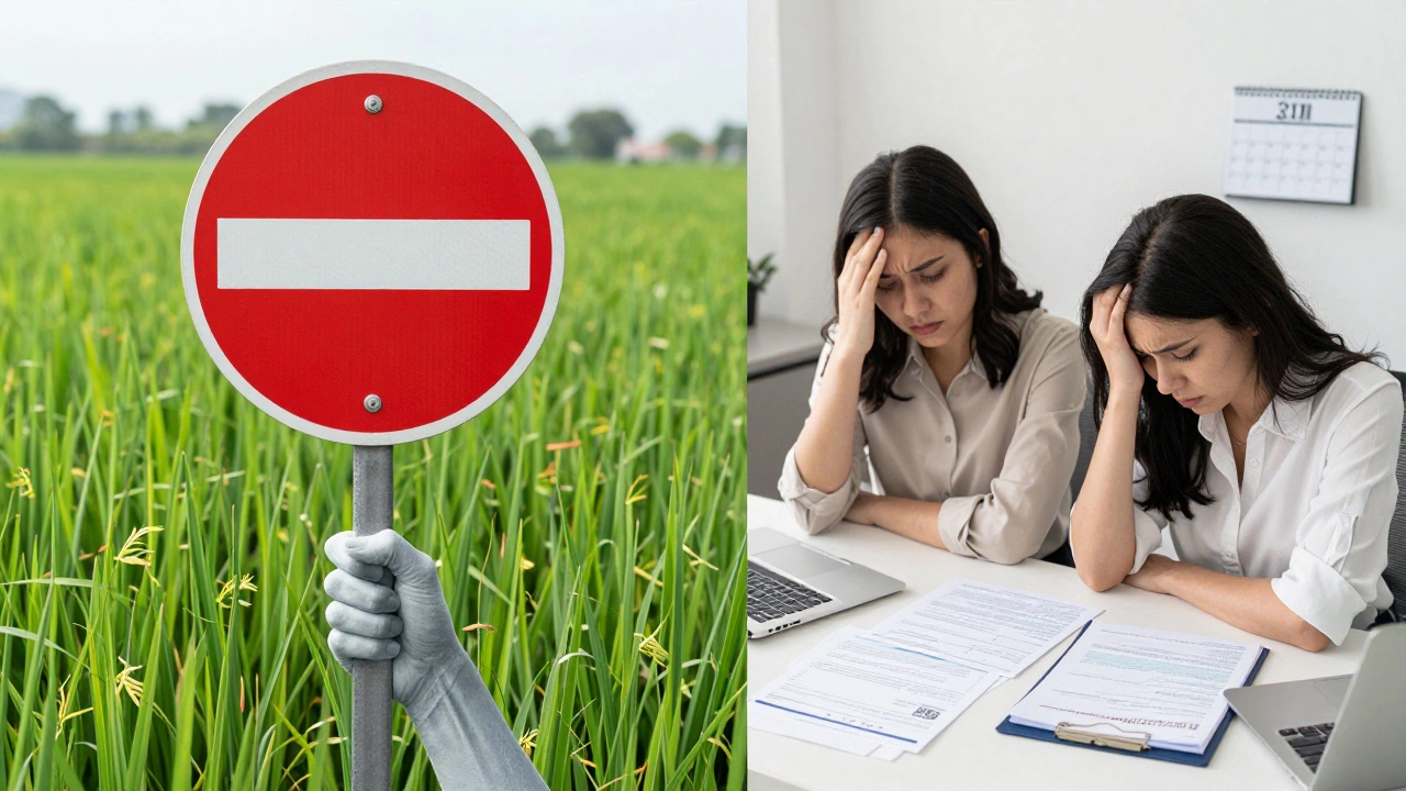 Stressful marriage paperwork and restricted farmland